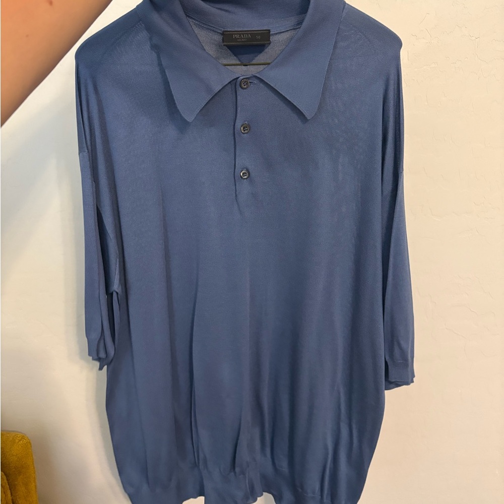 Prada Men's Blue Polo Shirt